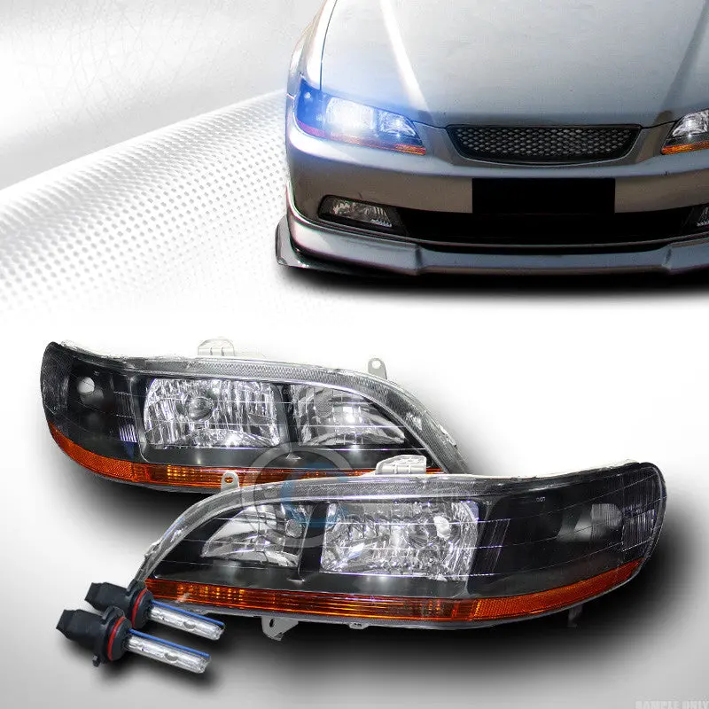 10000K Hid Xenon Headlight Kit With Black Housing & Amber Signal – Compatible With 1998–2002 Honda Accord 1