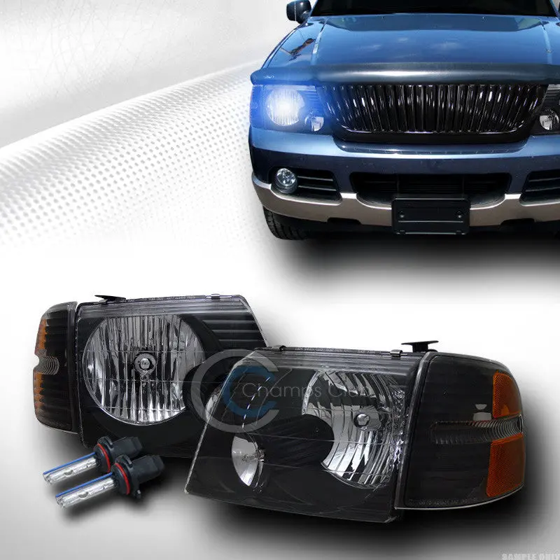 10000K Hid Xenon Headlight System With Black Halo – For 2002–2005 Ford Explorer 4-Door 1