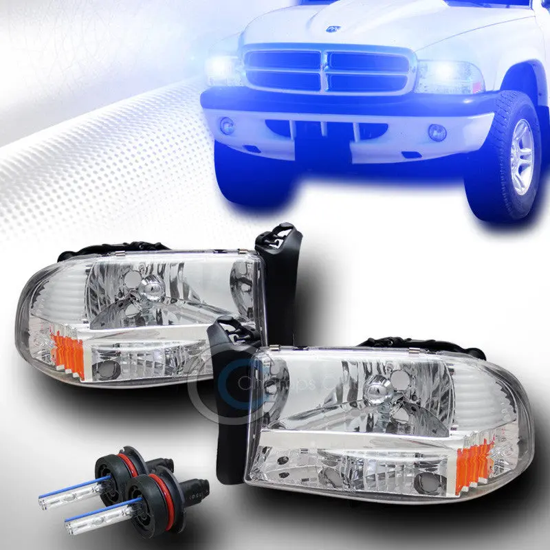 10000K Hid Xenon Headlight System With Chrome Bezels For 1997–2004 Dodge Dakota & Durango 1