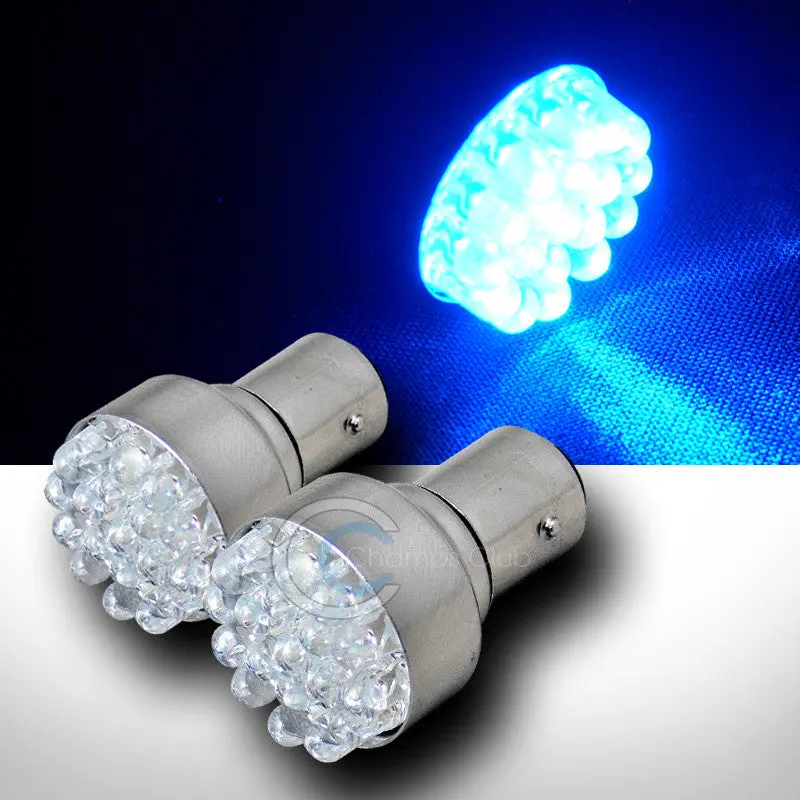 2-Pack 1157 Bay15D Blue Brake/Tail Light Bulbs – 19X Led (Models 1130/1142/1152) 1