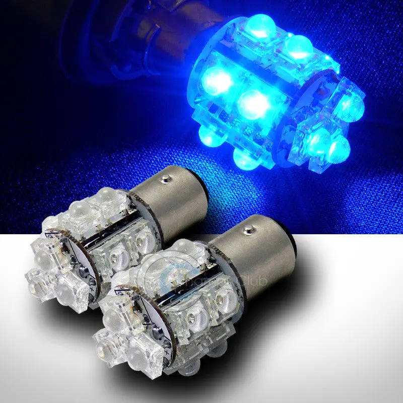 2-Pack 1157 Bay15D Blue Rear Turn Signal Bulbs – 13X Super Flux Led (Models 1016/1034) 1