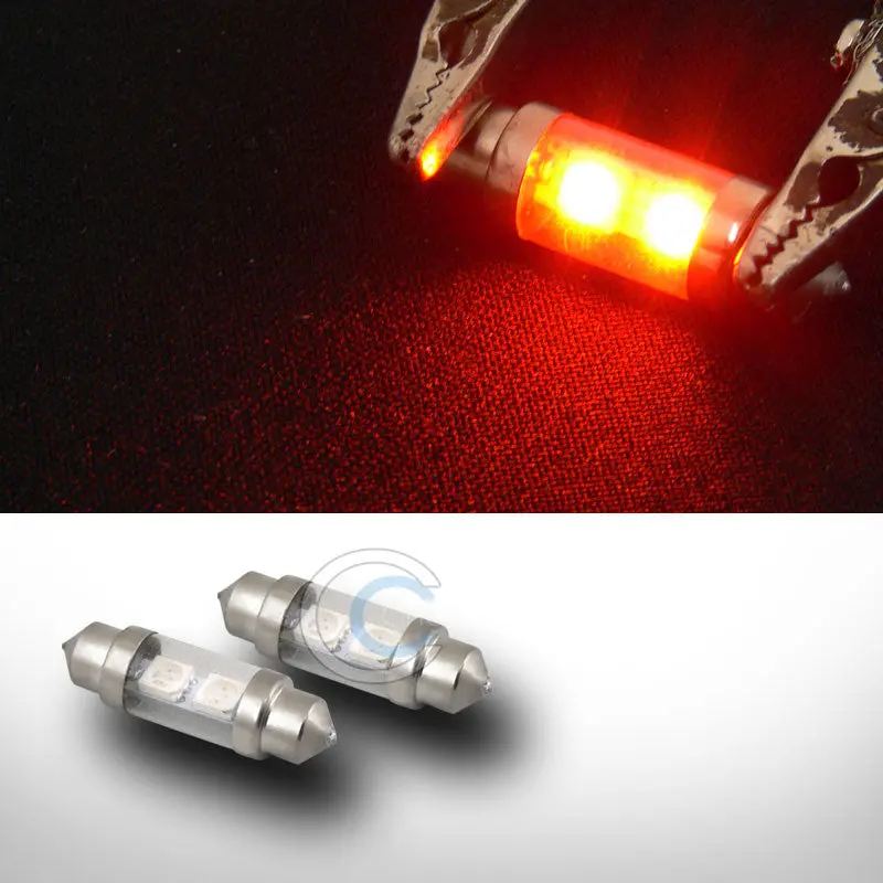 2-Pack Amber 36Mm Festoon Led Bulbs – 2-Smd Interior Lighting For Dome, Map, And Glove Box (3425/6411) 1