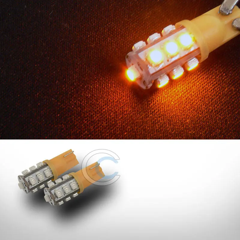 2-Pack Yellow T10 Wedge 3528 Smd Led Interior Light Bulbs For Dome, Map, Glove Box & Courtesy Use 1