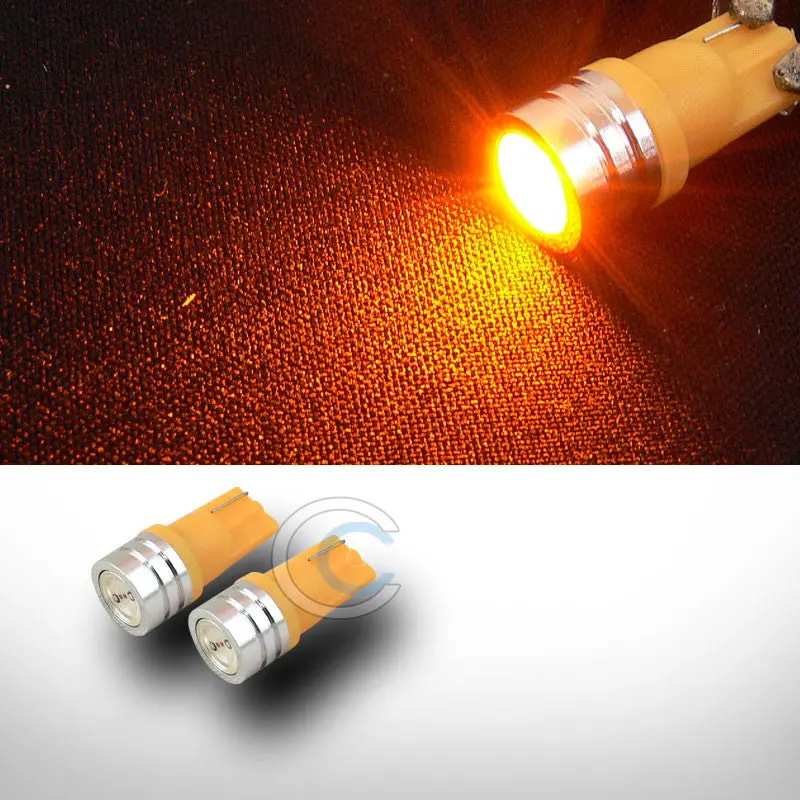 2-Pack Yellow T10 Wedge Led Bulbs – High-Power Single-Chip Interior Lights For Dome, Map, And Glove Box 1