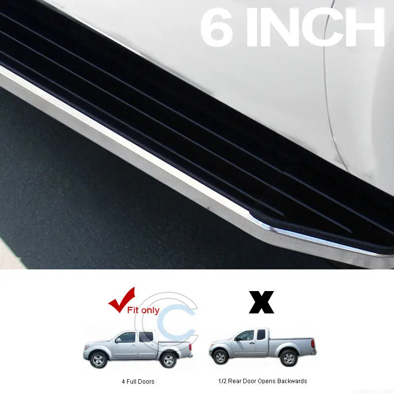 2005–2016 Nissan Frontier Crew Cab 6-Inch Chrome Aluminum Running Boards 1