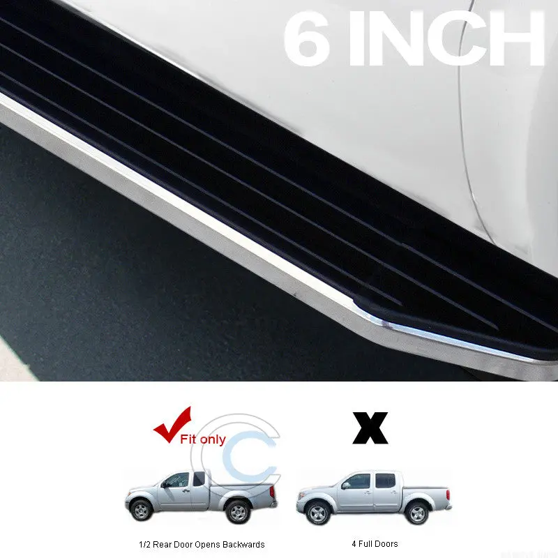 2005–2016 Nissan Frontier King Cab & Extended Cab 6-Inch Chrome Aluminum Side Steps 1