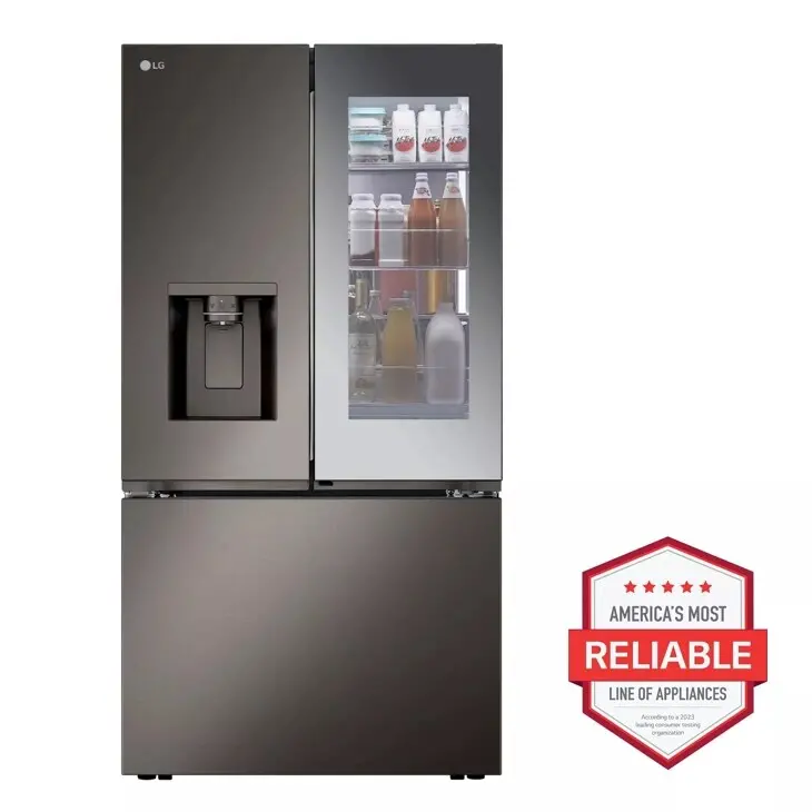 31 Cu. Ft. Standard-Depth Max French Door Refrigerator With Mirror Instaview And Four Ice Types 1