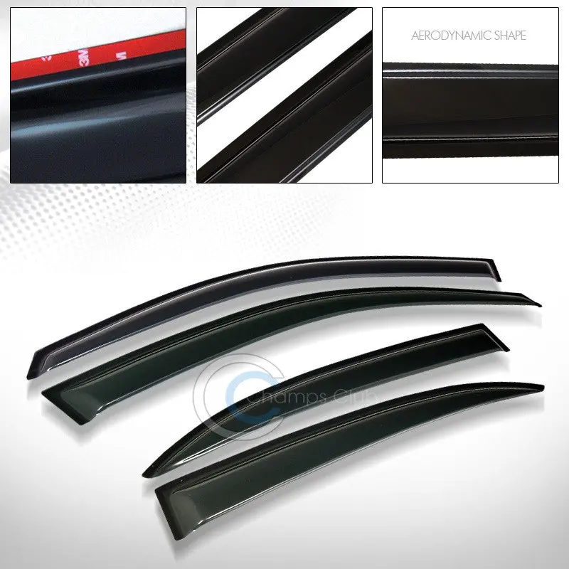 4-Piece Smoke Sun/Rain Visor Set For 2013–2015 Chevrolet Malibu 1