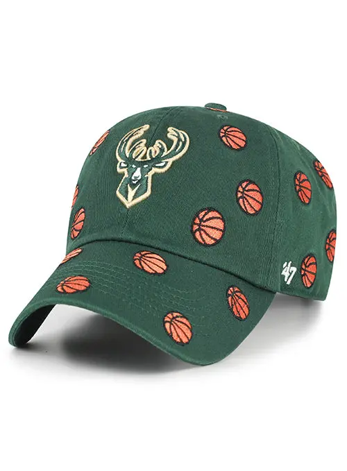 '47 Brand Confetti Basketball Clean Up Adjustable Hat – Milwaukee Bucks 1