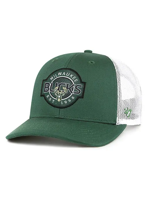 '47 Brand Youth Trucker Scramble Adjustable Hat – Milwaukee Bucks 1