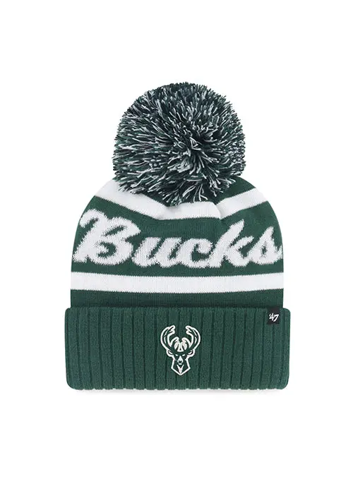 '47 Spirited Pom Knit Milwaukee Bucks Beanie 1