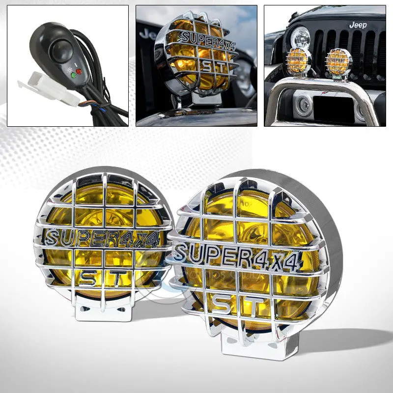 4X4 Yellow Fog Lights (6-Inch Round) – Off-Road Bumper, Roof Or Bull Bar Mounted 1