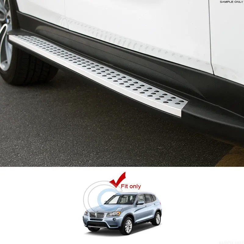6" Oem-Style Aluminum Silver Side Steps For 2011–2016 Bmw X3 (E25) Suv 1