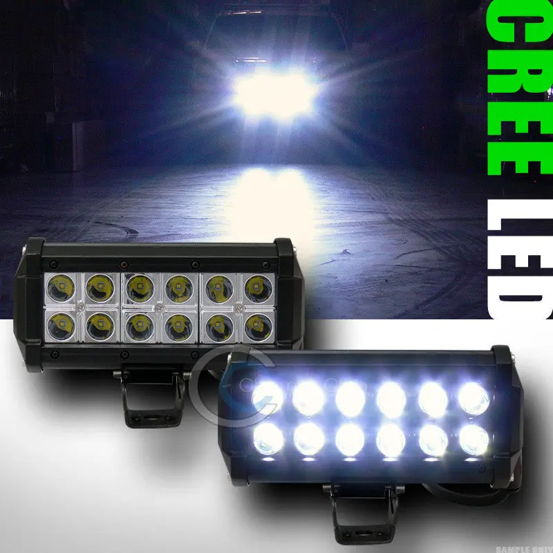 7-Inch 36W Led Light Bar – 12-Led Spot Beam Off-Road Driving & Work Lamp Pair 1