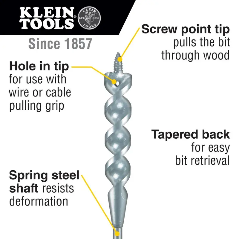 72-Inch 3/4-Inch Flex Auger Bit For Tight Spaces – Klein Tools 53751 1