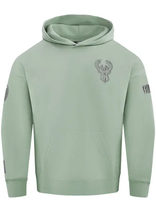 Adult Pro Standard Neutral Moss Milwaukee Bucks Hooded Sweatshirt 1