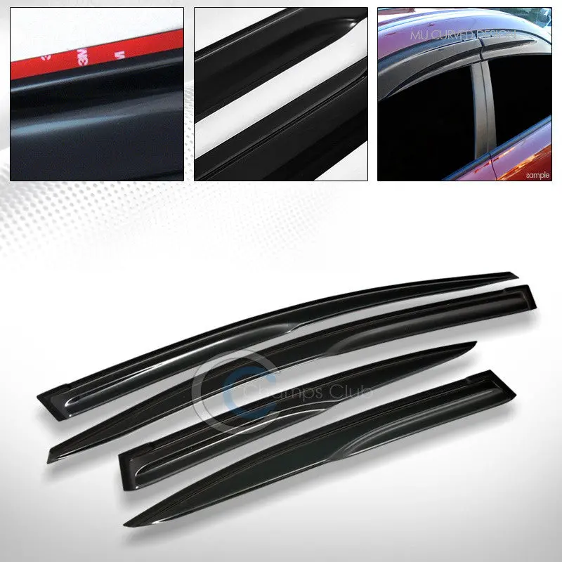 Aerodynamic Smoke-Tinted Window Deflectors For 2012–2015 Honda Civic Sedan (4-Door) 1