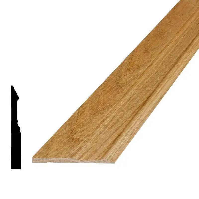 Alexandria Moulding Oak Wood Baseboard: 5/8" X 5-1/4" X 96" 1