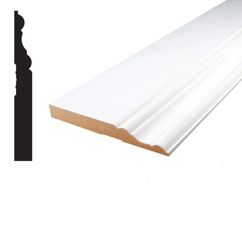 Alexandria Moulding Primed Mdf Baseboard: 5/8" X 5-1/4" X 96" 1