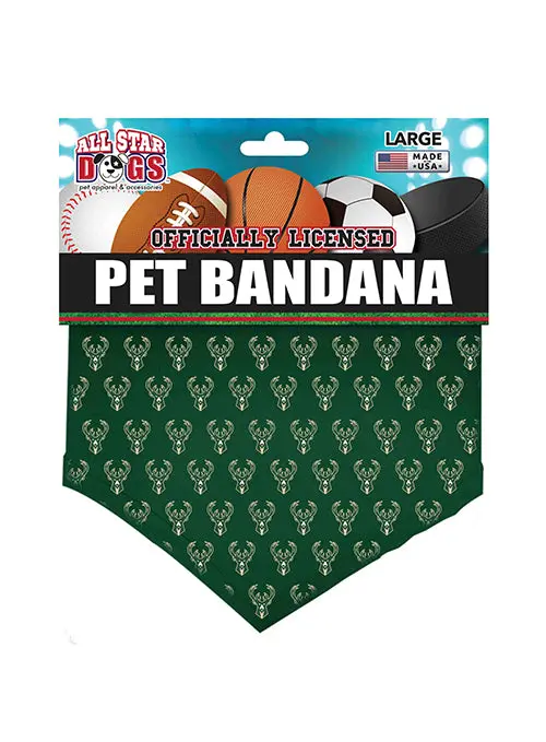 All Star Dogs All-Over Print Milwaukee Bucks Dog Bandana 1