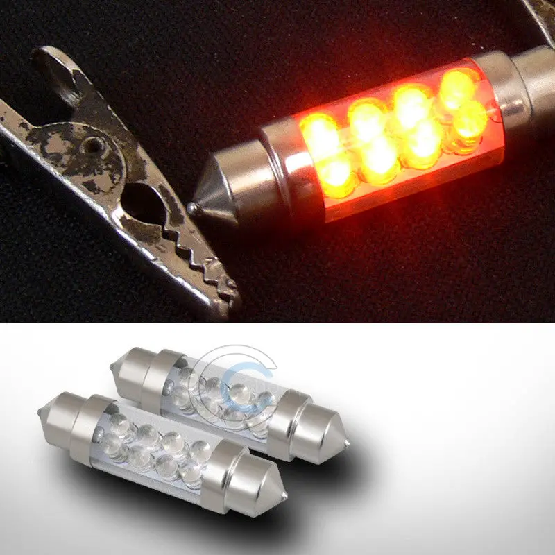 Amber 39Mm Festoon Led Bulbs (2-Pack) – 8-Smd, 3423/3425 Base For Functional Interior Signaling 1