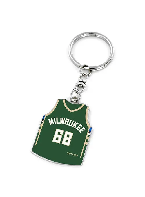 Aminco Double-Sided Nba Jersey Keychain – Milwaukee Bucks & Icon Design 1