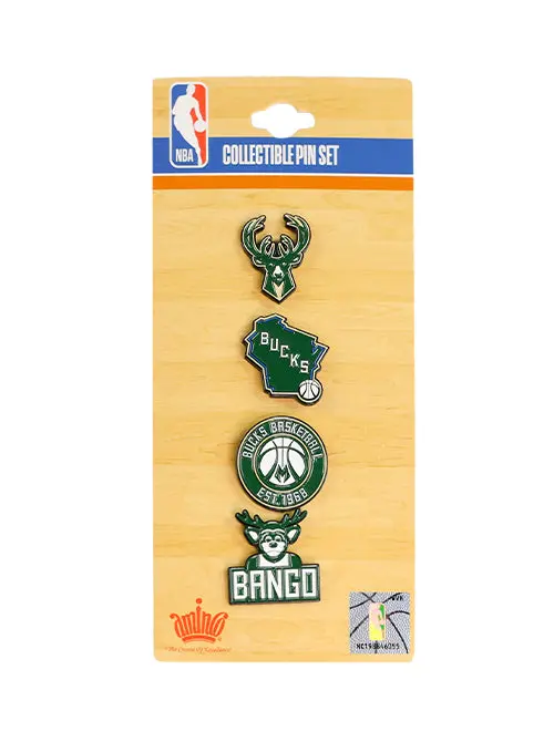 Aminco Milwaukee Bucks 4-Piece Collectible Pin Set 1