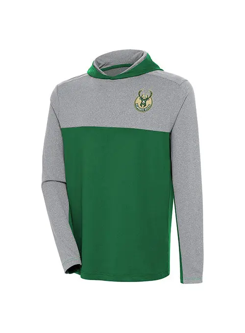 Antigua Deuce Texture Long Sleeve Hoodie – Milwaukee Bucks Global Collection 1