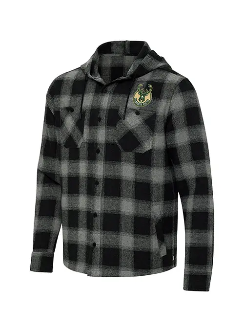 Antigua Milwaukee Bucks Plaid Shacket Jacket 1