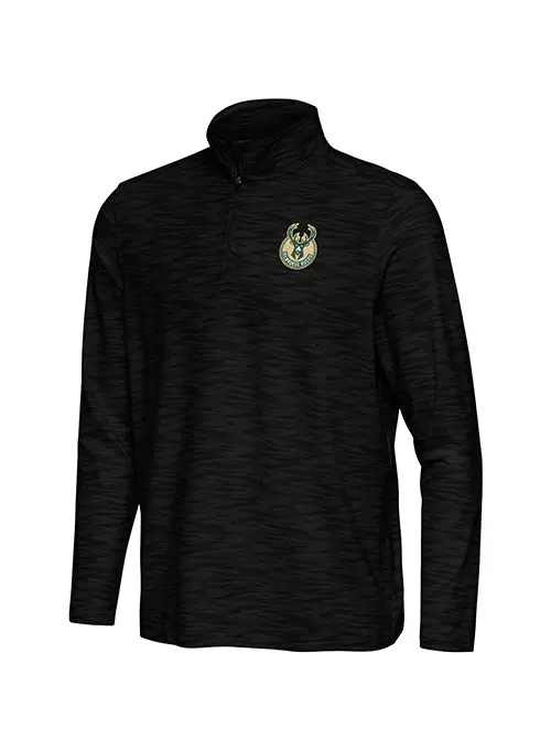Antigua Swell Milwaukee Bucks 1/4-Zip Long Sleeve Flex Shirt 1
