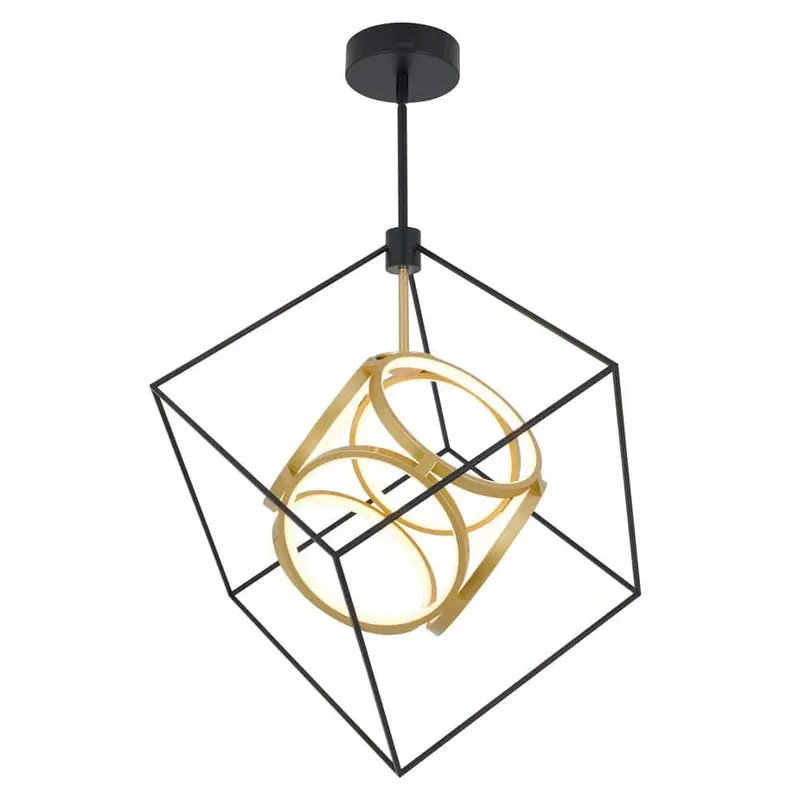 Artika Luxury Black-And-Gold Industrial Pendant – 29W Integrated Led For Dining Or Kitchen 1