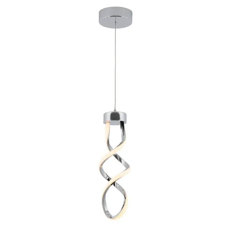 Artika Swirl Chrome Modern Mini Pendant – 13W Integrated Led For Kitchen Islands 1