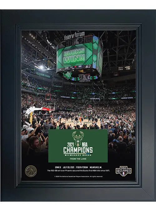 Artsman 10X13 Lane Confetti Court Frame – Milwaukee Bucks Themed Display 1