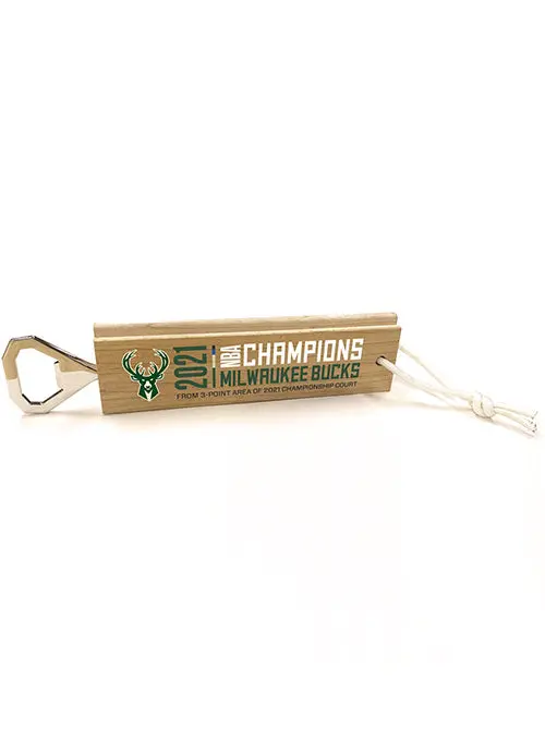 Artsman Milwaukee Bucks Court Second Edition Wooden Bottle Opener (6" X 1.5") 1
