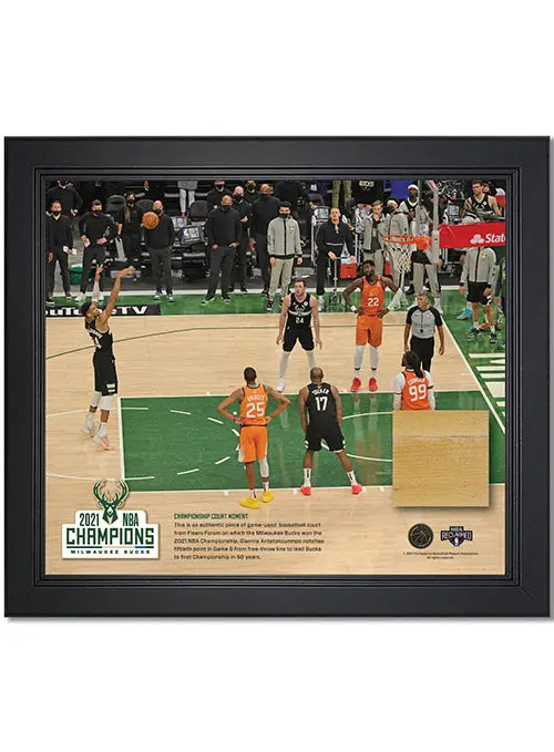 Artsman Nba Finals Legacy Series #5: Giannis Antetokounmpo 50-Point Game Bucks Court Display Frame 1