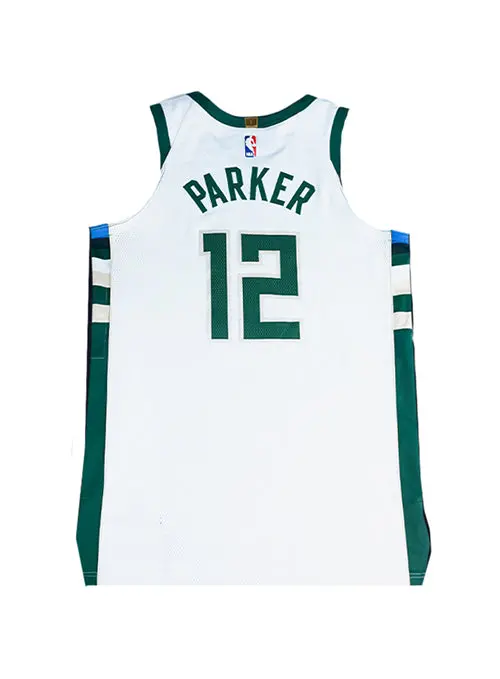 Authentic Jabari Parker Milwaukee Bucks Nike Association Edition Game-Used Jersey 1