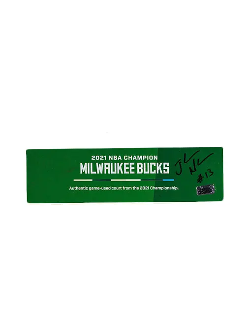 Authentic Signed Artsman Jordan Nwora Milwaukee Bucks Court Block Memorabilia 1