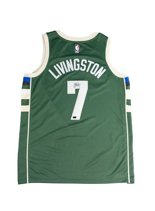 Autographed Nike 2022 Icon Edition Chris Livingston Milwaukee Bucks Swingman Jersey 1