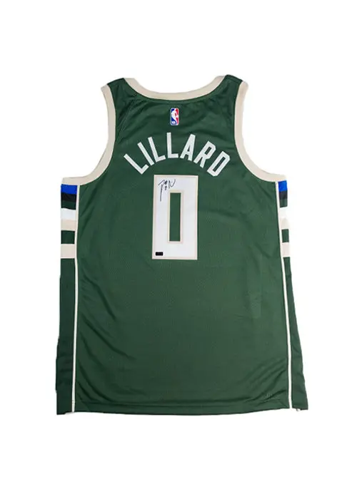 Autographed Nike 2022 Icon Edition Damian Lillard Milwaukee Bucks Swingman Jersey 1