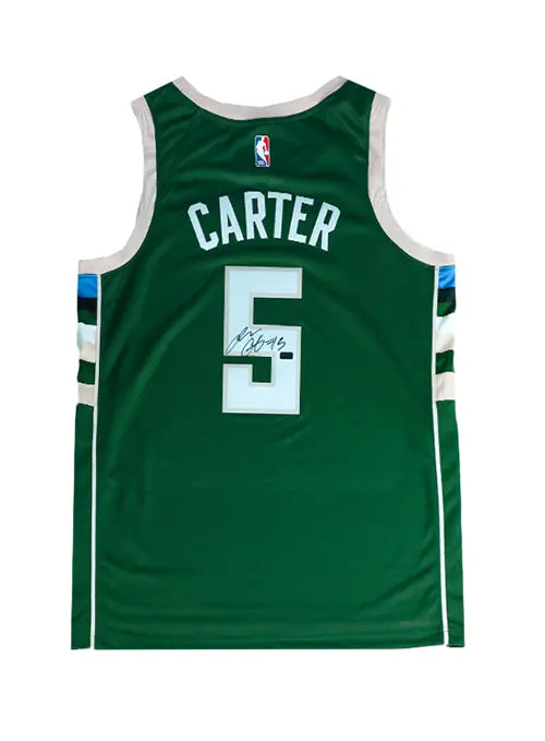 Autographed Nike Icon Edition Jevon Carter Milwaukee Bucks Swingman Jersey 1