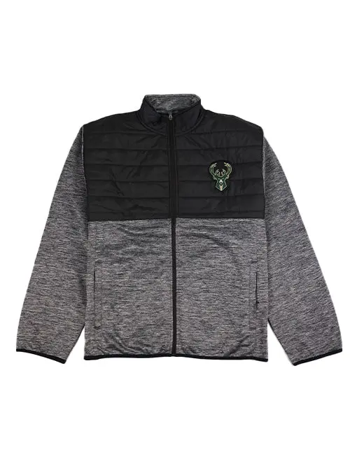 Big & Tall Black Full-Zip Puffer Jacket – Milwaukee Bucks Fan Gear 1