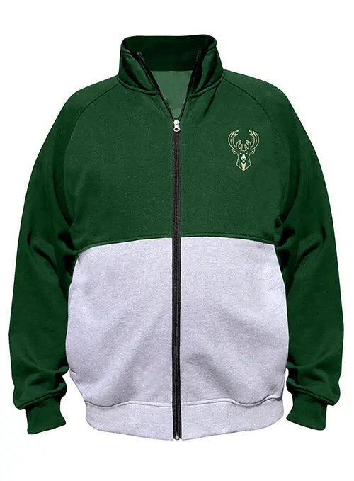 Big & Tall Split Green Sweatshirt Jacket – Milwaukee Bucks Fan Gear 1
