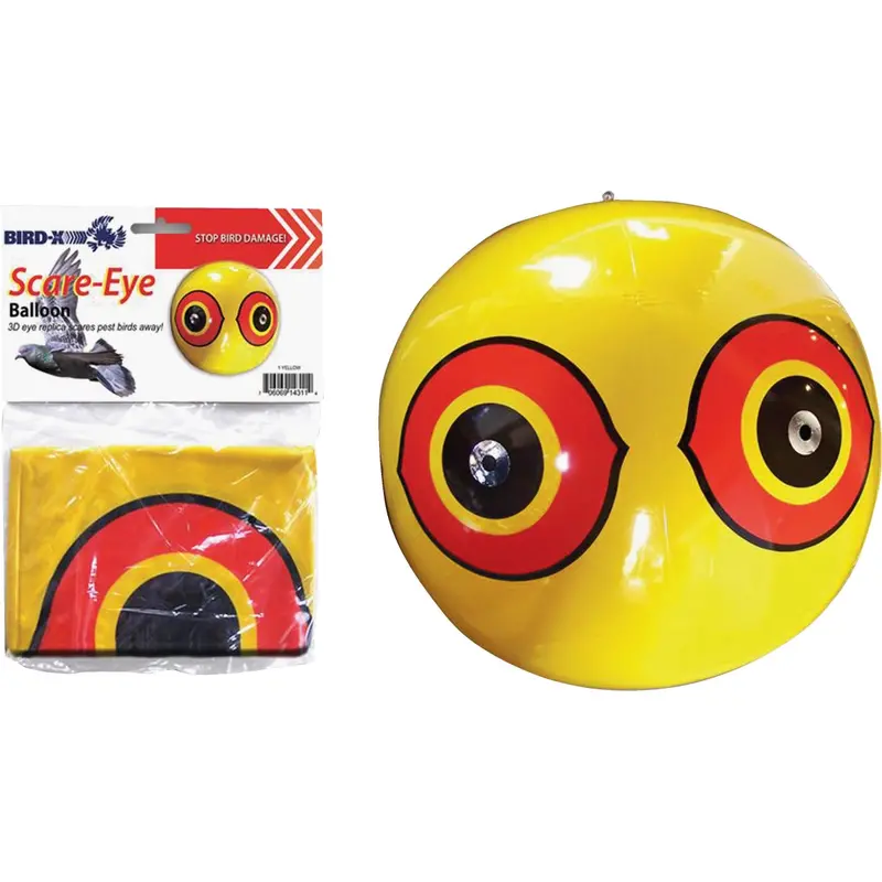 Bird-X Scare-Eye Inflatable Pest Deterrent – 20-Inch Reflective Eye Decoy For Birds & Animals 1