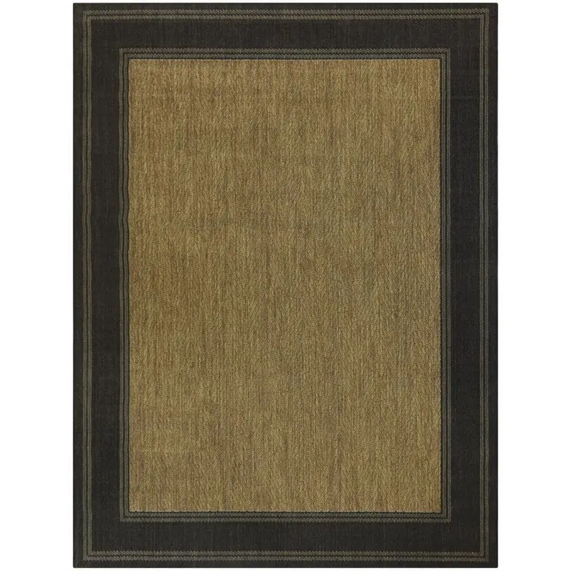 Black And Brown Border Area Rug – 8' X 10' All-Weather Indoor/Outdoor Design By Hampton Bay 1