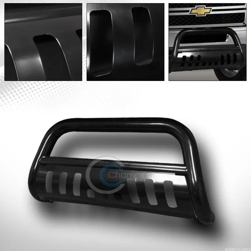 Black Bull Bar Brush Guard With Grille And Bumper Protection For 2011–2014 Chevrolet Silverado/Sierra Hd 1
