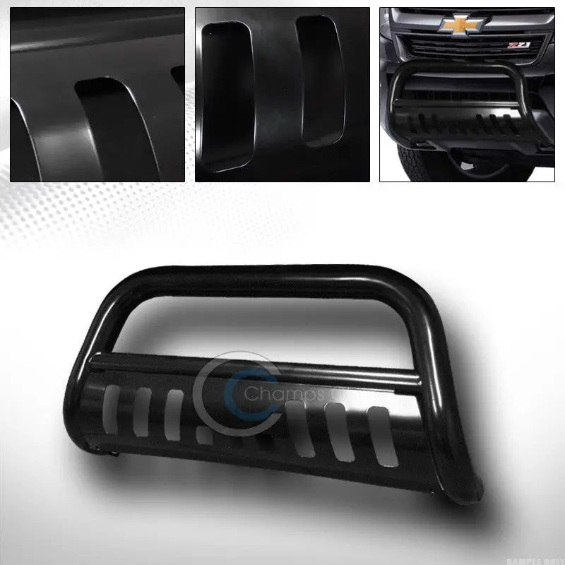 Black Bull Bar Brush Guard With Grille Protection For 2015+ Chevrolet Colorado And Gmc Canyon 1