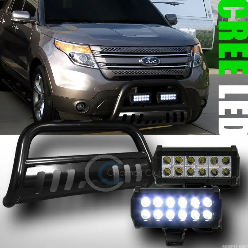 Black Bull Bar Bumper Grill Guard With 36W Cree Led Fog Lights For 2011–2016 Ford Explorer 1