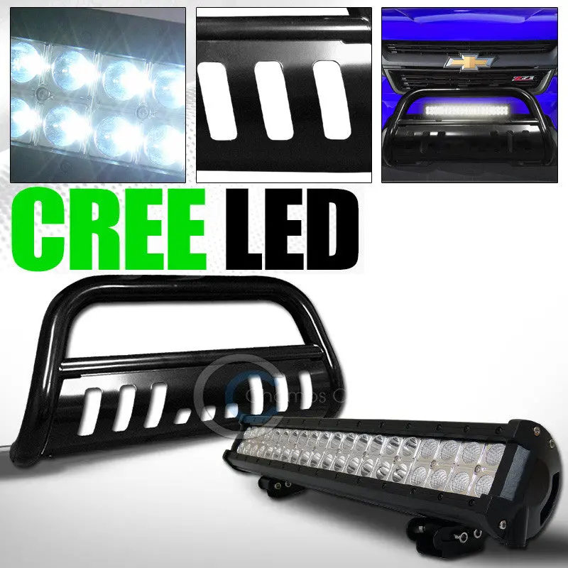 Black Bull Bar Bumper Grille Guard With 120W Cree Led Fog Lights For 2015–2023 Chevrolet Colorado/Gmc Canyon 1