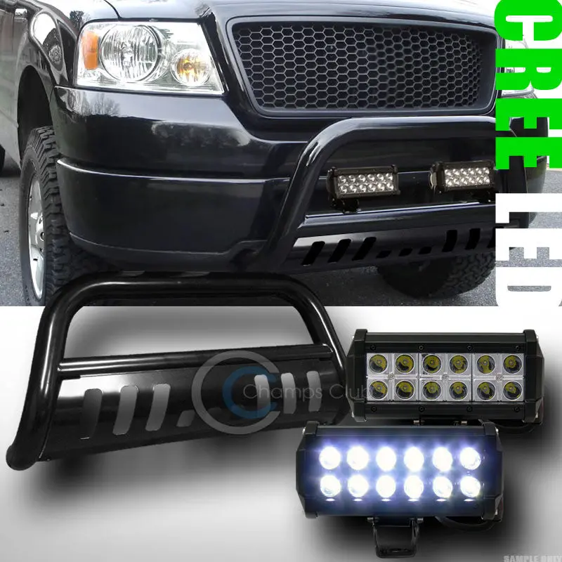 Black Bull Bar Bumper Guard With 36W Cree Led Fog Lights For 1997–2004 Ford F-150/F-250 & Expedition 1