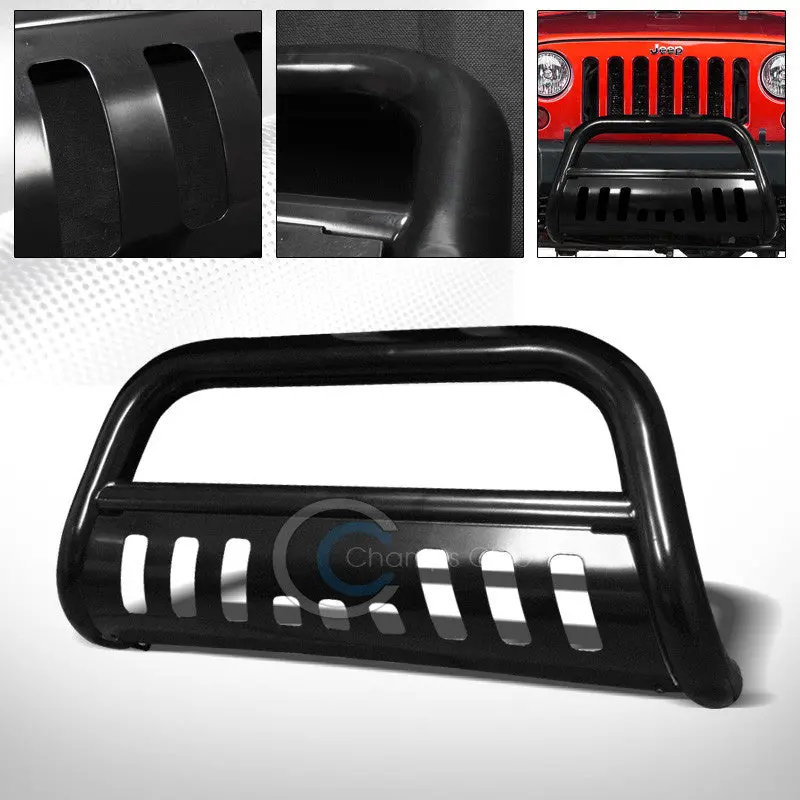 Black Heavy-Duty Bull Bar Push Bumper For 2010–2015 Jeep Wrangler 1